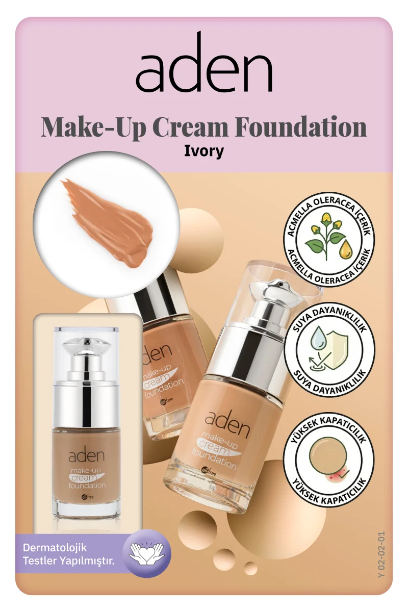 Aden Make-Up Cream Foundation Ivory(Fildişi)