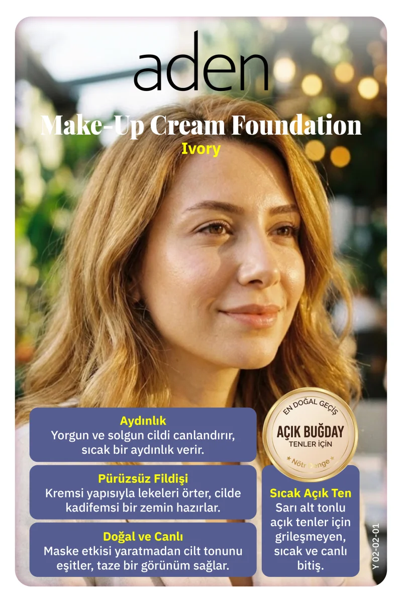 Aden Make-Up Cream Foundation Ivory(Fildişi)