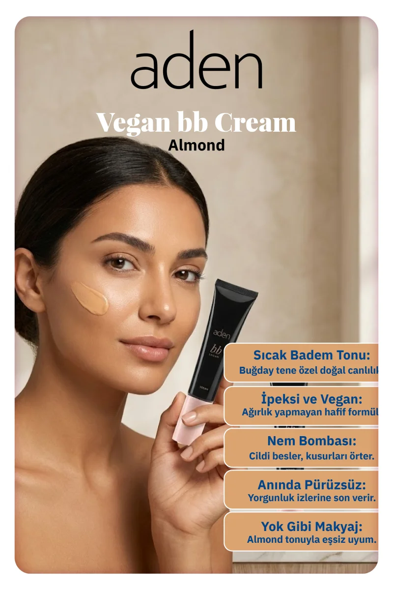 Aden BB Cream Vegan - Vegan BB Krem 03 Almond(Badem)