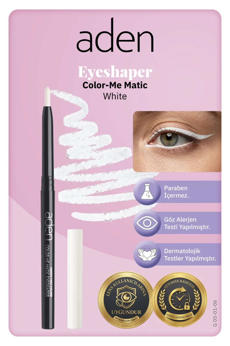 Aden Color-Me Matic Eyeshaper - Asansörlü Göz Kalemi 06 White(Beyaz)