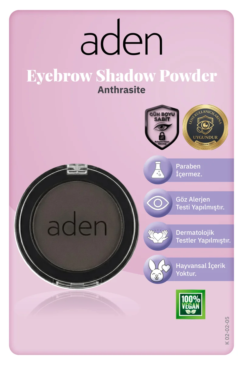 Aden Eyebrow Shadow Powder - Göz Farı 03 Anthrasite(Antrasit)
