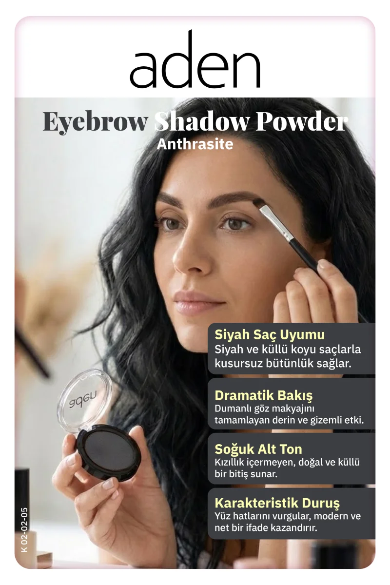 Aden Eyebrow Shadow Powder - Göz Farı 03 Anthrasite(Antrasit)