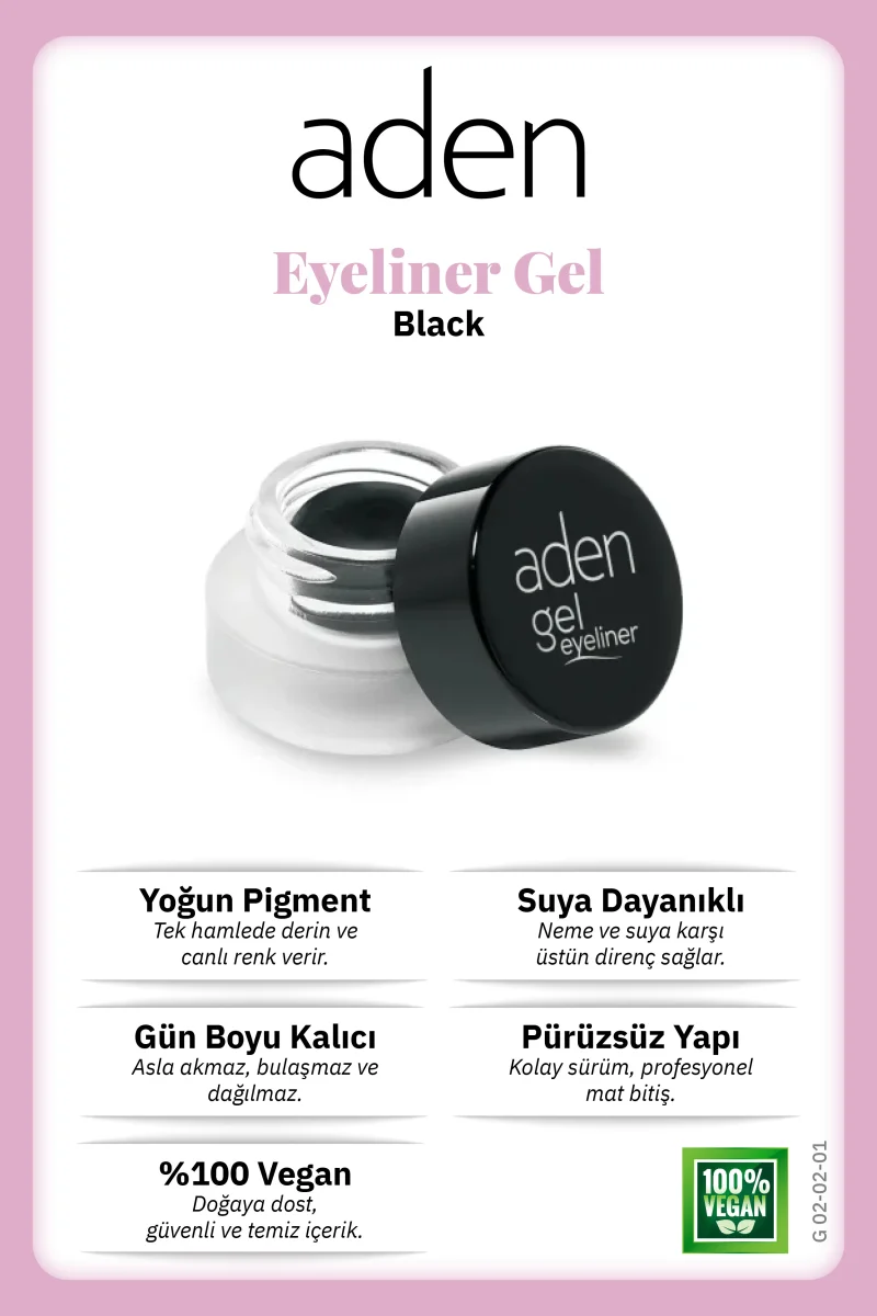 Aden Eyeliner Gel - Jel Eyeliner Black(Siyah)