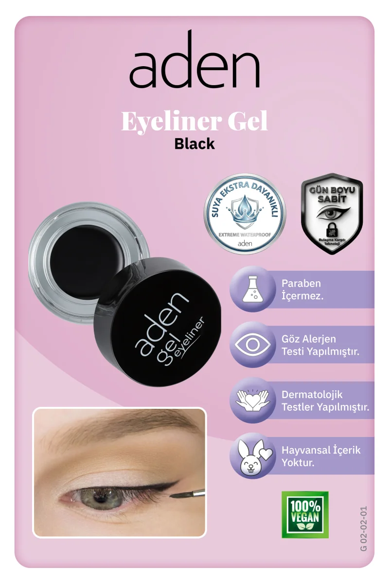 Aden Eyeliner Gel - Jel Eyeliner Black(Siyah)