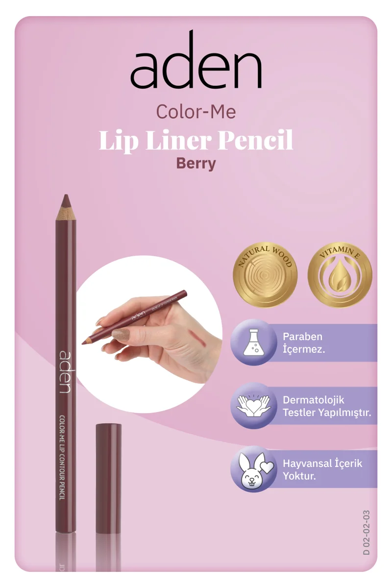 Aden Color-Me Lip Contour Pencil - Dudak Kontür Kalemi 03 Berry(Böğürtlen)