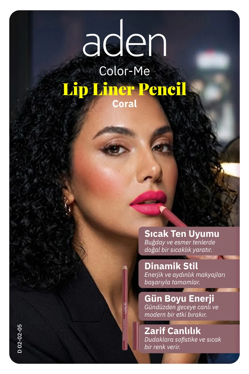 Aden Color-Me Lip Contour Pencil - Dudak Kontür Kalemi 05 Coral(Mercan)