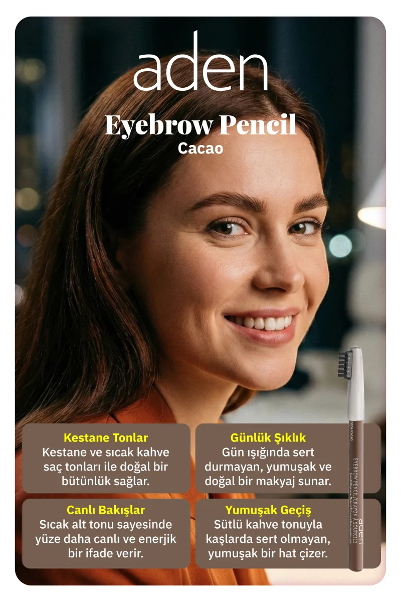 Aden Eyebrow Pencil - Kaş Kalemi 04 Cacao(Kakao)