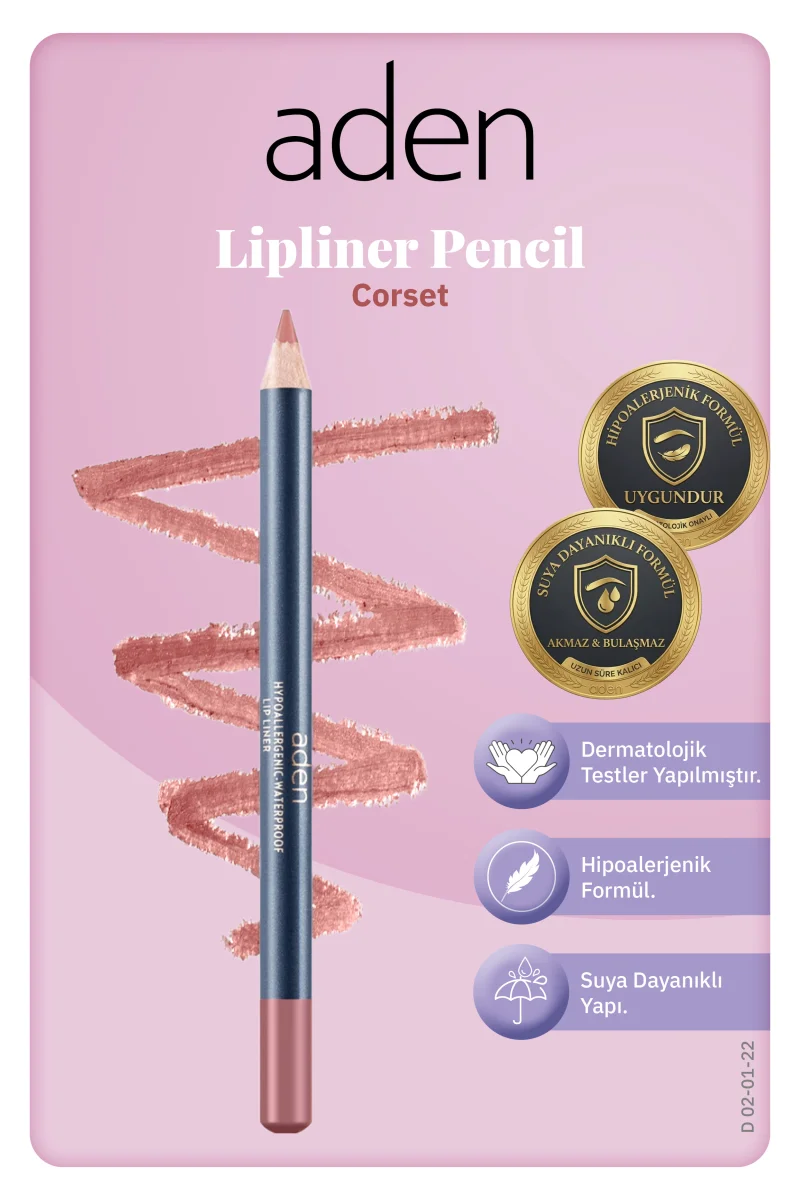 Aden Lipliner Pencil - Dudak Kalemi 22 Corset(Gül Beji)