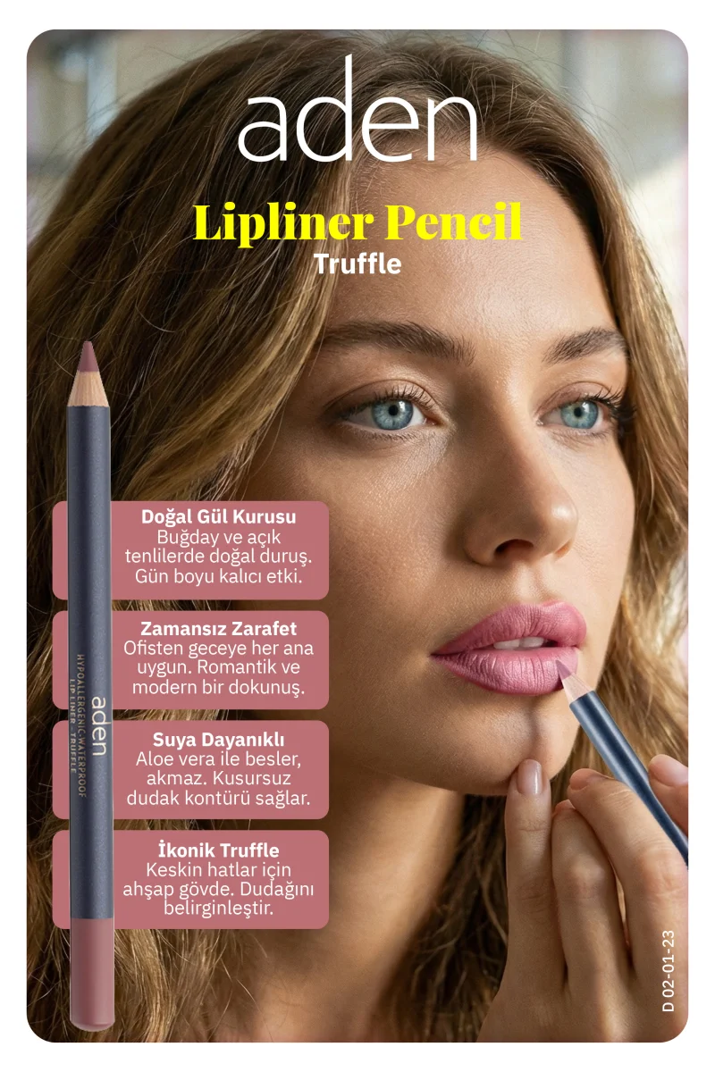 Aden Lipliner Pencil - Dudak Kalemi 23 Truffle(Sütlü Kahve)