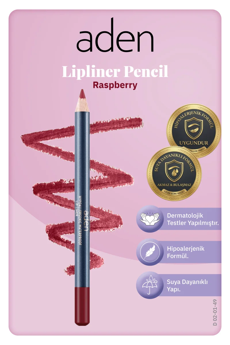 Aden Lipliner Pencil - Dudak Kalemi 49 Raspberry(Ahududu)