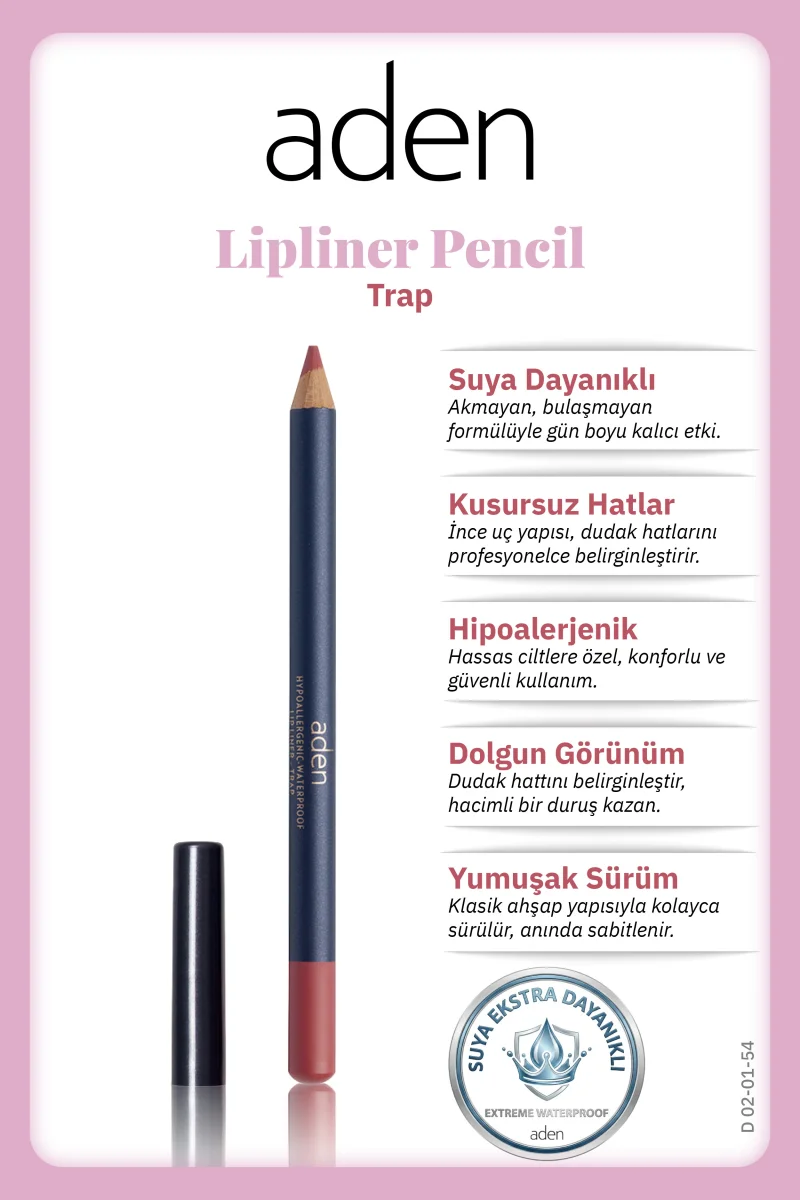 Aden Lipliner Pencil - Dudak Kalemi 54 Trap(Orkide Pembesi)
