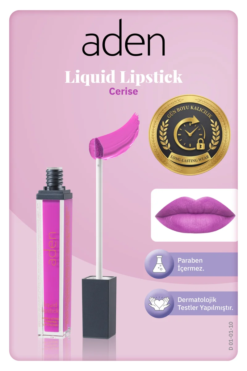 Aden Liquid Lipstick - Likit Ruj 10 Cerise(Kiraz)