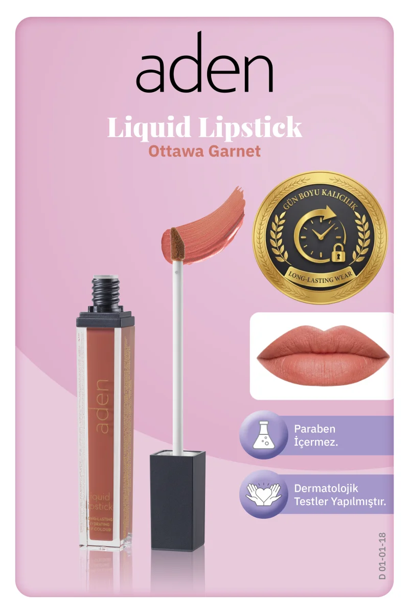 Aden Liquid Lipstick - Likit Ruj 18 Ottawa Garent(Tarçın)