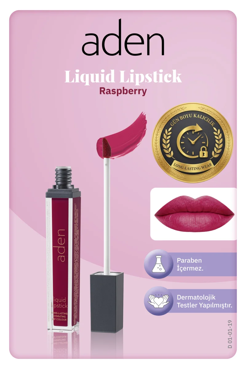 Aden Liquid Lipstick - Likit Ruj 19 Raspberry(Ahududu)
