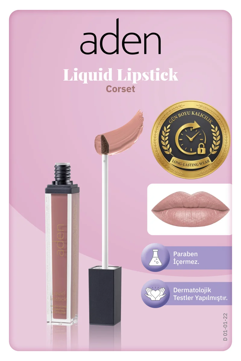 Aden Liquid Lipstick - Likit Ruj 22 Corset(Gül Beji)