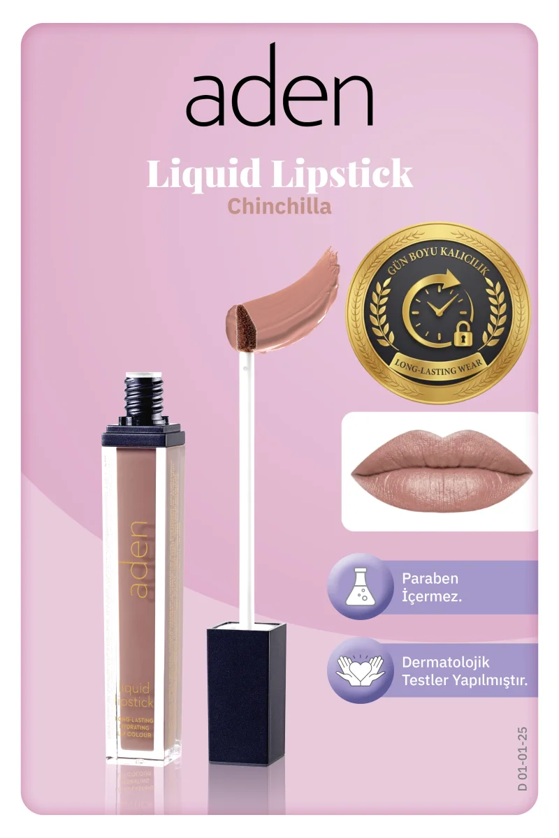 Aden Liquid Lipstick - Likit Ruj 25 Chinchilla(Çinçila)