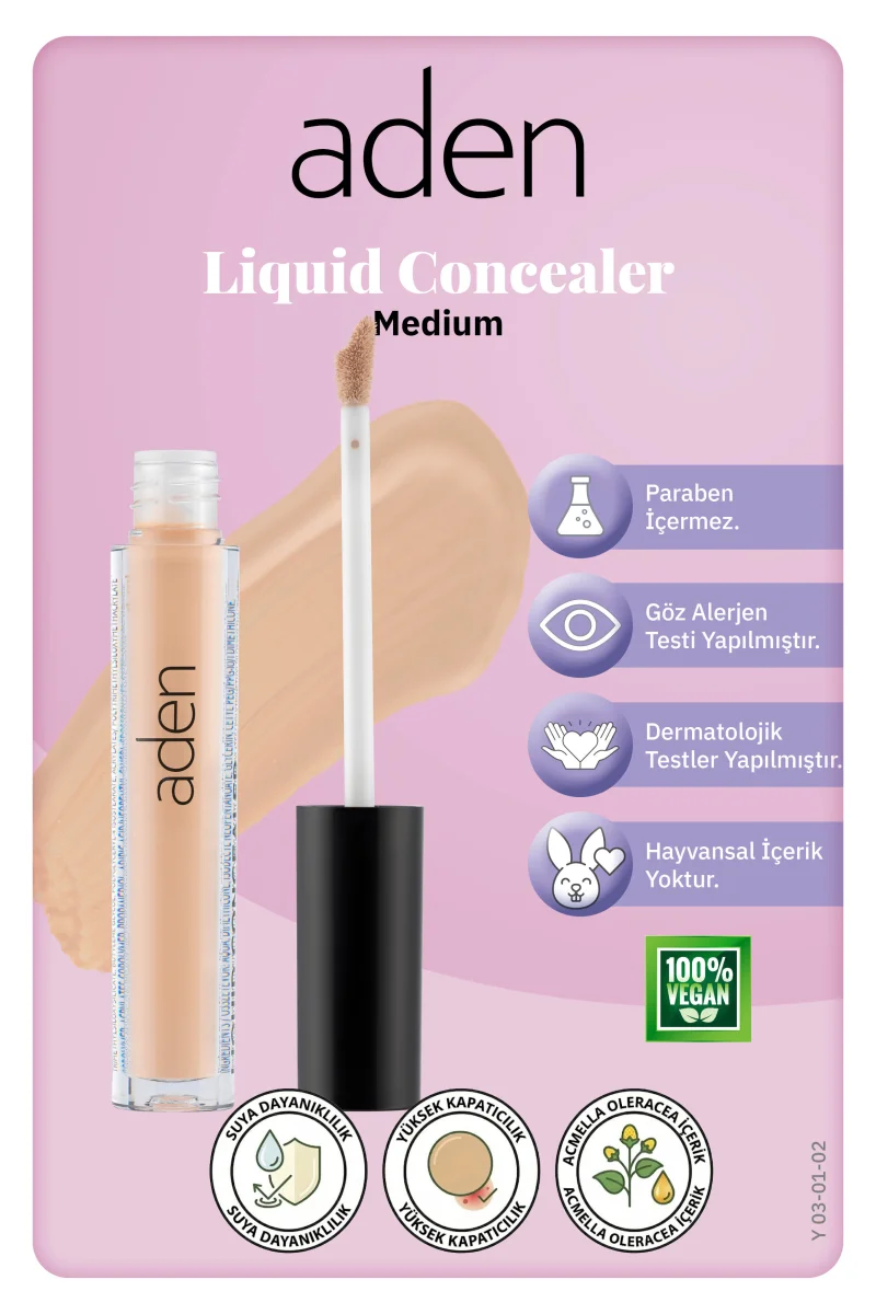 Aden Liquid Concealer - 02 Medium(Orta)