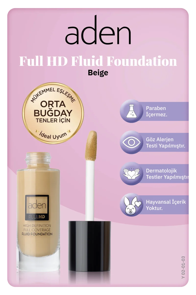Aden Full Hd Likit Fondöten 20 Ml - 03 Beige(Bej)