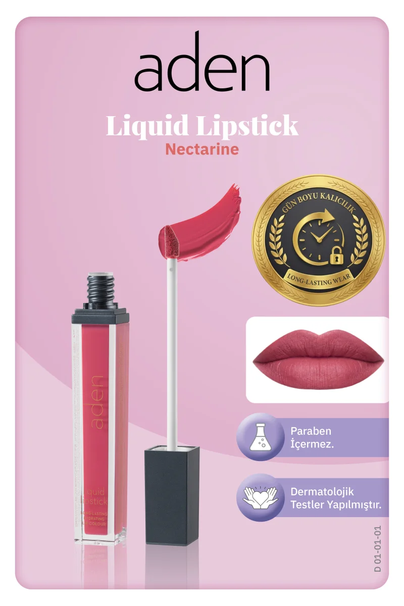 Aden Liquid Lipstick - Likit Ruj 01 Nectarine(Nektarin)