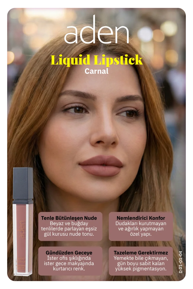 Aden Liquid Lipstick - Likit Ruj 04 Carnal(Karanfil)