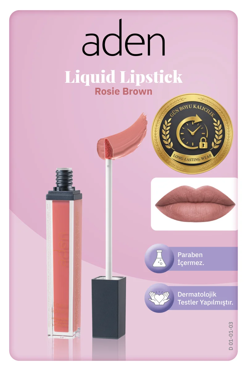 Aden Liquid Lipstick - Likit Ruj 03 Rosie Brown(Gül Kahvesi)