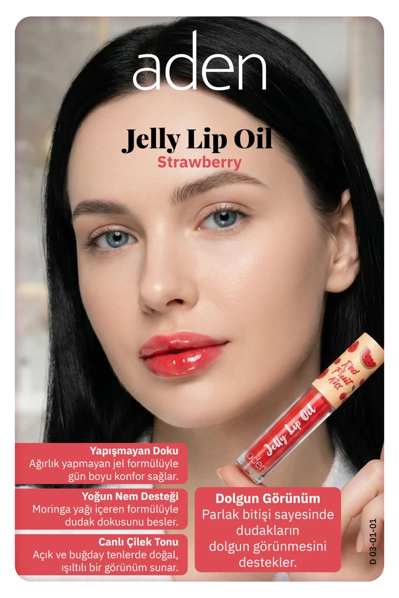 Aden Jelly Lip Oil - Dudak Yağı Strawberry (Çilek)
