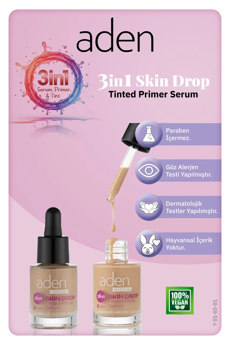 Aden 3in1 Skin Drop - Tinted Primer Serum