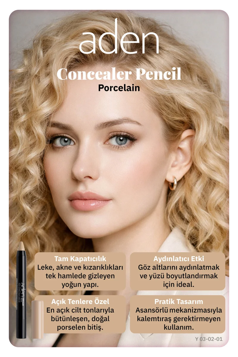 Aden Concealer Pencil - Kapatıcı Kalem 01 Porcelain(Porselen)