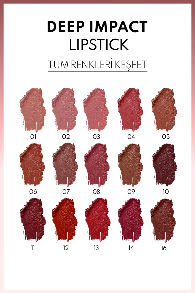 Deep Impact Lipstick 11 Vibrant Pink Kremsi Dokulu Yarı Parlak Ruj - Kırmızı