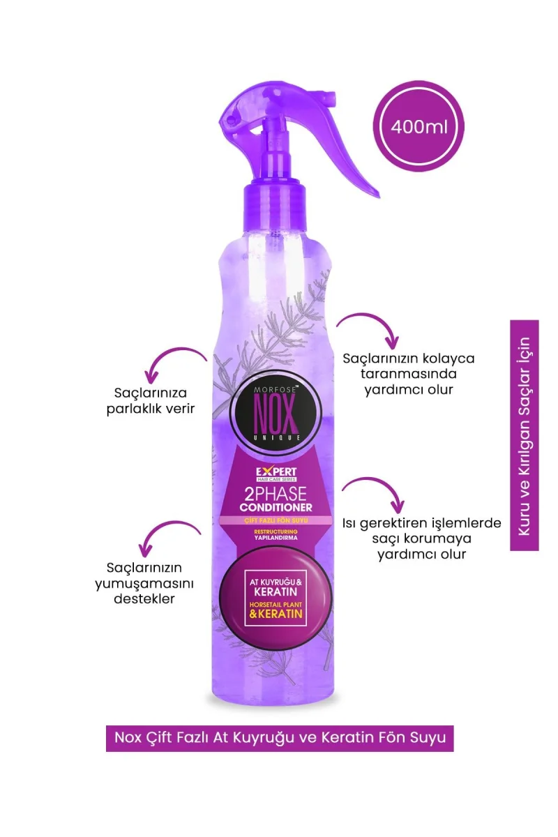 Nox Çift Fazli Fön Suyu At Kuyuğu Keratin 400 Ml