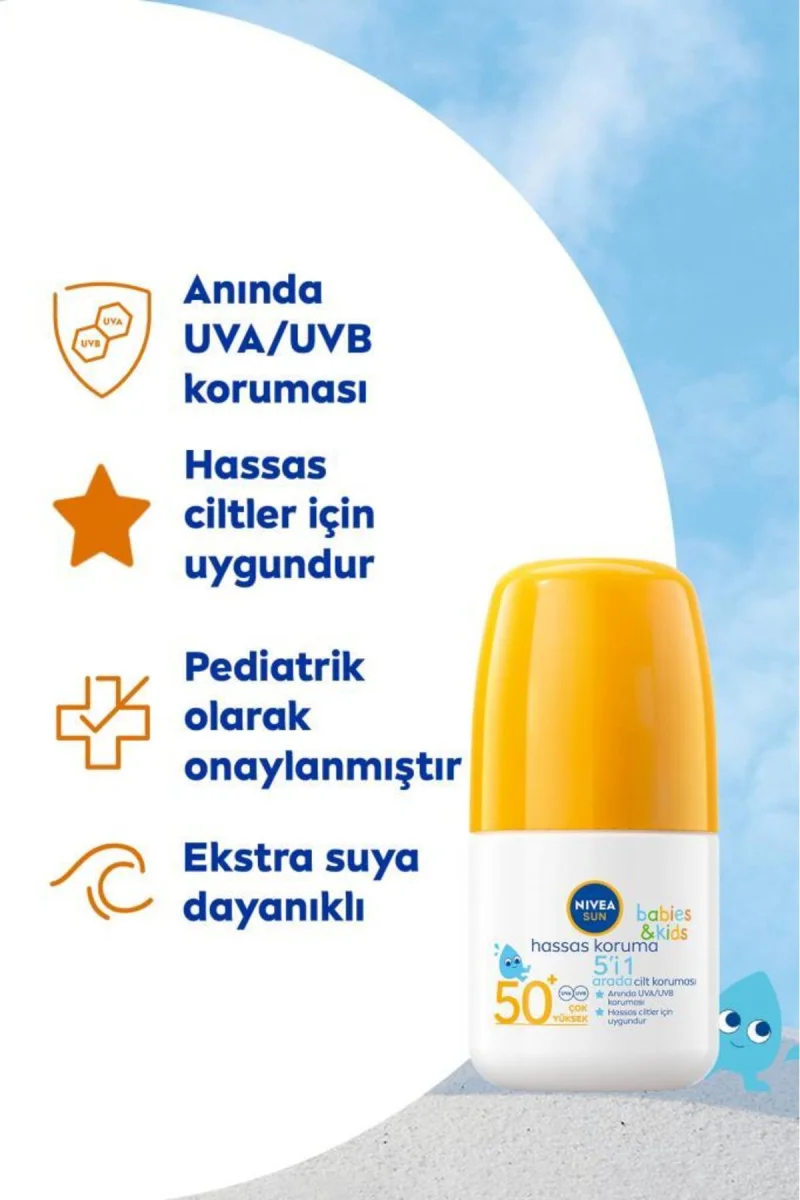 Sun Güneş Koruyucu Krem & Roll On Çocuk Hassas GKF50 50ML