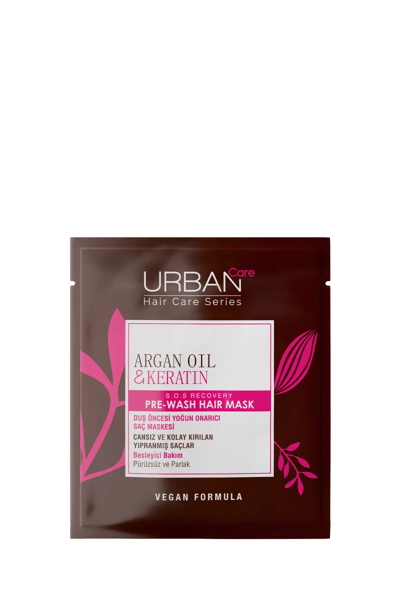 SAÇ BAKIM MASKESİ & ARGAN YAĞI VE KERATİN KOLAY KIRILAN SAÇLARI BESLEYİCİ DUŞ ÖNCESİ VEGAN 50ML