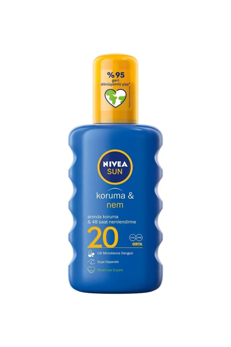 Sun Güneş Koruyucu Krem & SPF+20 Uva+uvb Suya Dayanikli Ve Nemlendirici 200ML