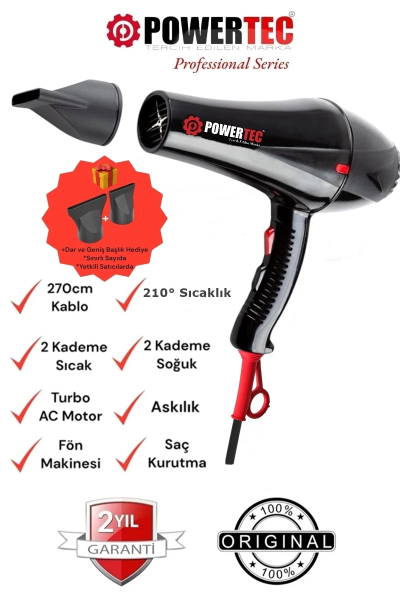 TR-901 Turbo Profesyonel 2500 W Saç Kurutma Makinesi
