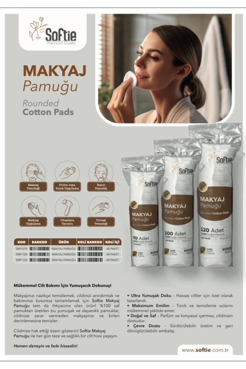 Makyaj Pamugu Temizleme Pedi 70li