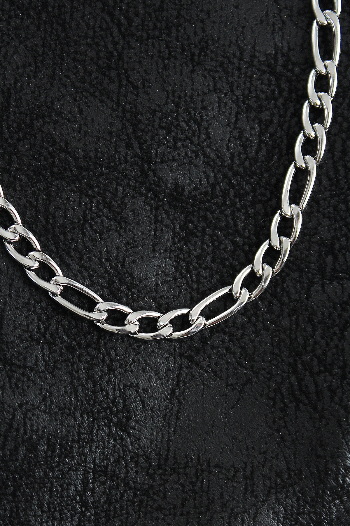 316L Çelik Kalın Figaro Zincir Model Gümüş Renk Erkek Kolye