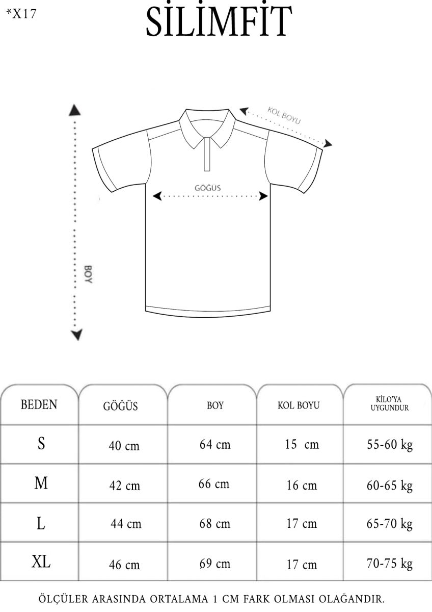 Erkek Polo Yaka tişört Slim Fit Dokuma  Kısa kol T-Shirt - Beyaz