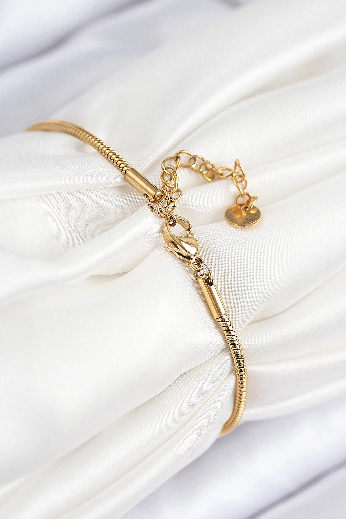 316L Çelik Zirkon Taşlı Göz Charm Model Gold Renk Kadın Bileklik