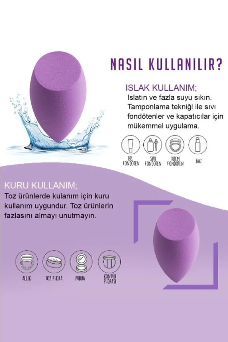 Makyaj Süngeri & Karışık Sünger Seti 4LÜ
