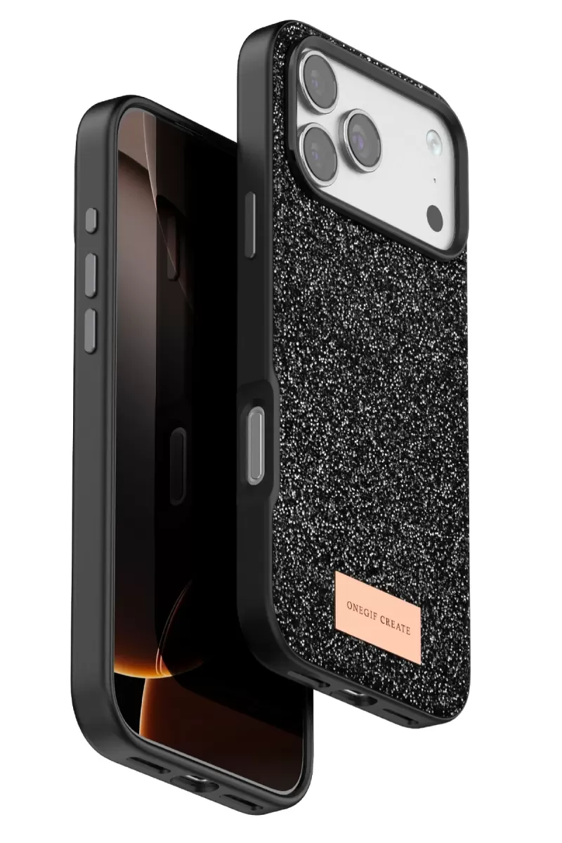 iPhone 17 Pro Max Bright Simli Kapak - Siyah