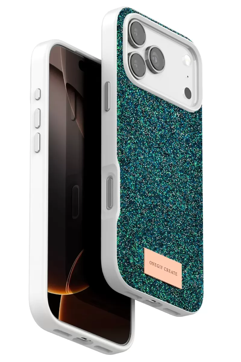 iPhone 17 Pro Bright Simli Kapak - Koyu Yeşil