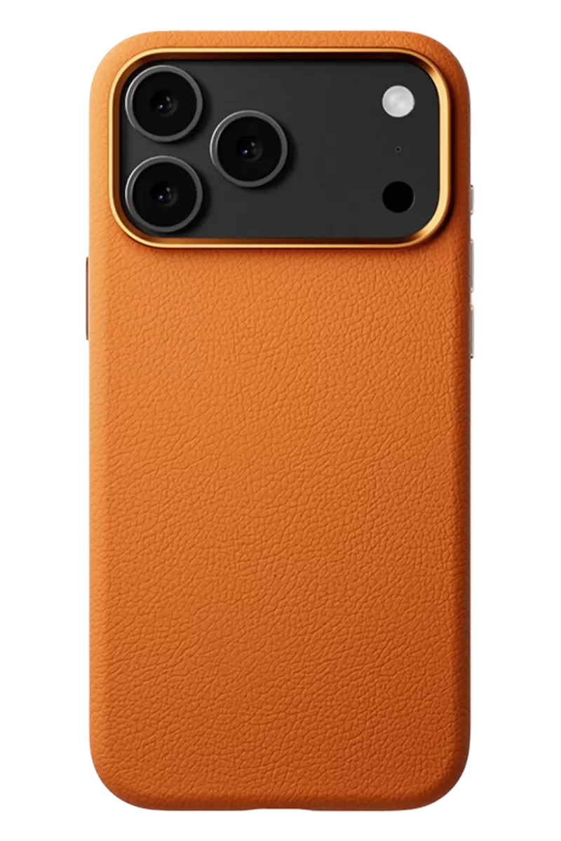 iPhone 17 Pro Max Wonder Deri Magsafe Kapak - Turuncu