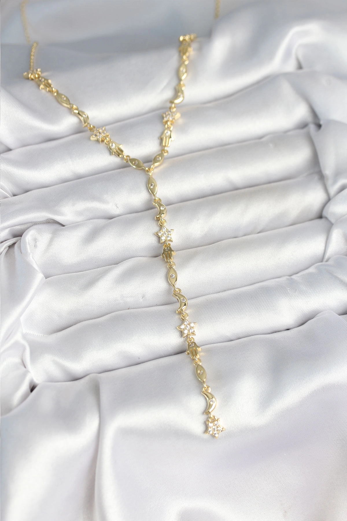 Pirinç Gold Renk Kadın Manifest Kolye