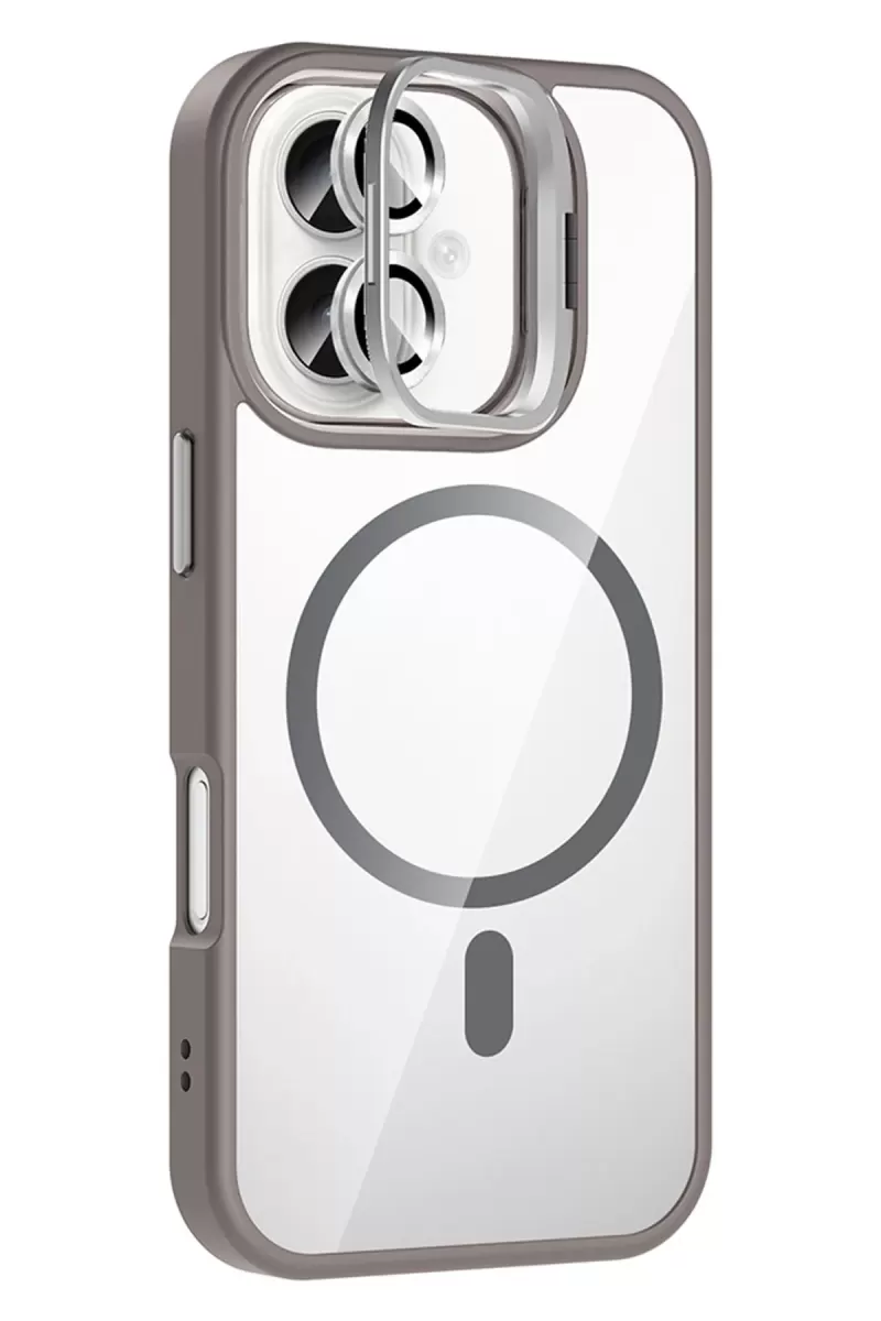 iPhone 16 Remim Lensli Magsafe Standlı Kapak - Titan Gri
