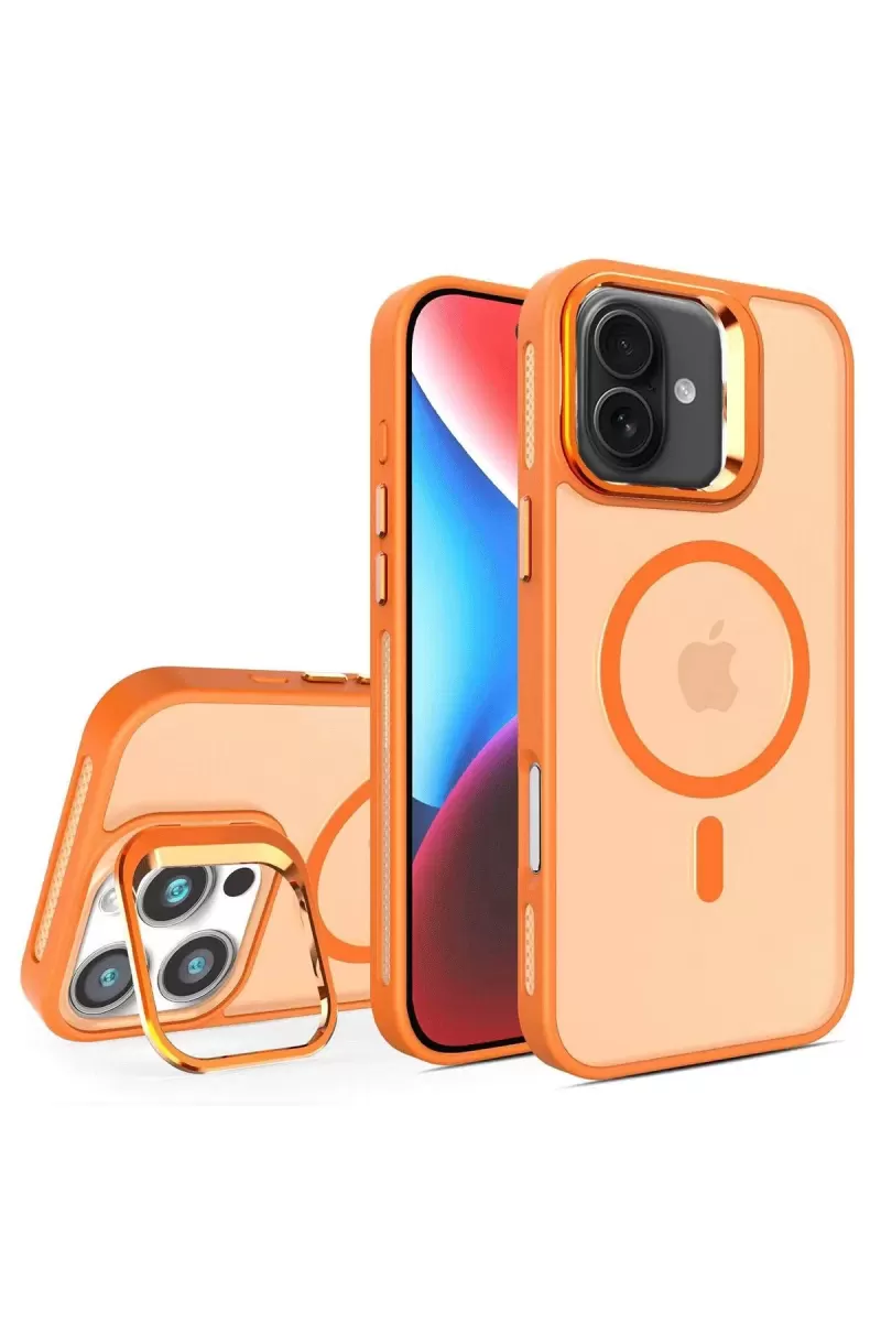 iPhone 16 Flet Lens Magsafe Kapak - Turuncu