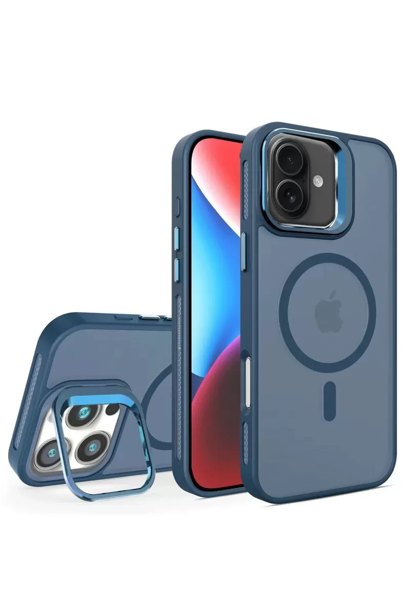 iPhone 16 Plus Flet Lens Magsafe Kapak - Lacivert