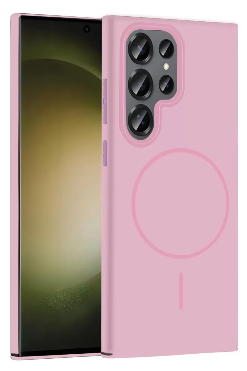 Galaxy S23 Ultra Broş Magsafe Kapak - Pembe