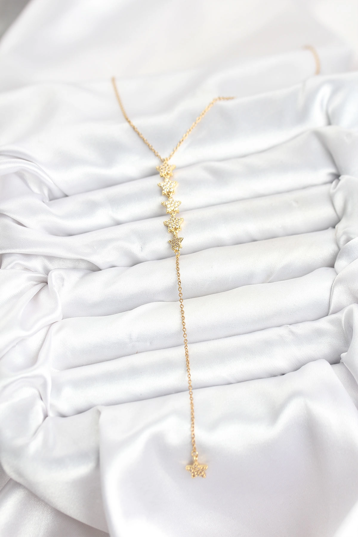 316L Çelik Zincir Gold Renk Yıldız Model Y Kolye