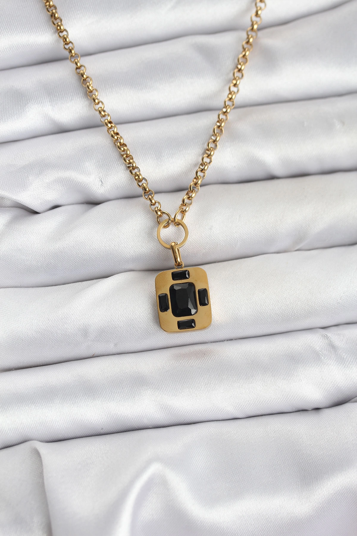 316L Çelik Zincir Gold Renk Vintage Model Kadın Kolye