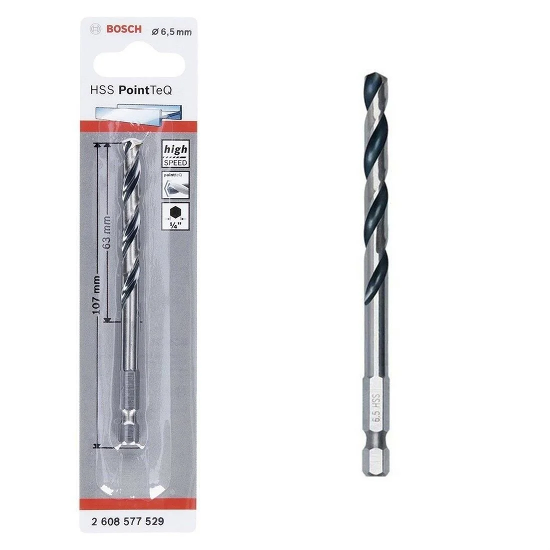 Pointteq Altıgen Şaftlı Hss Matkap Ucu 6,5 mm